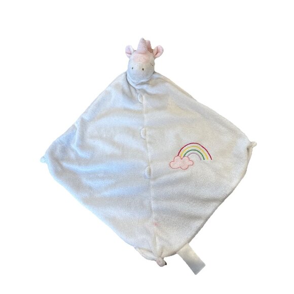 Angel Dear Unicorn Rainbow White Baby Security Blanket Lovey - Picture 1 of 9